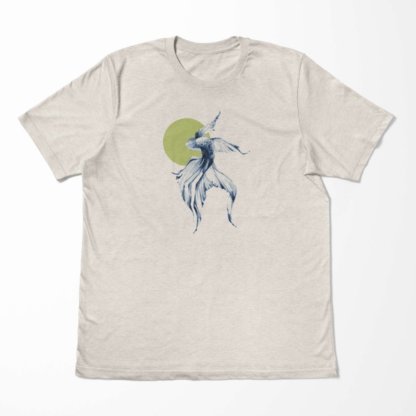 Paul Sinus Art Herren Shirt 100% gekämmte Bio-Baumwolle T-Shirt Kampffisch Wasserfarben Motiv Nachhaltig Ökomode a Bis zu 50% Rabatt