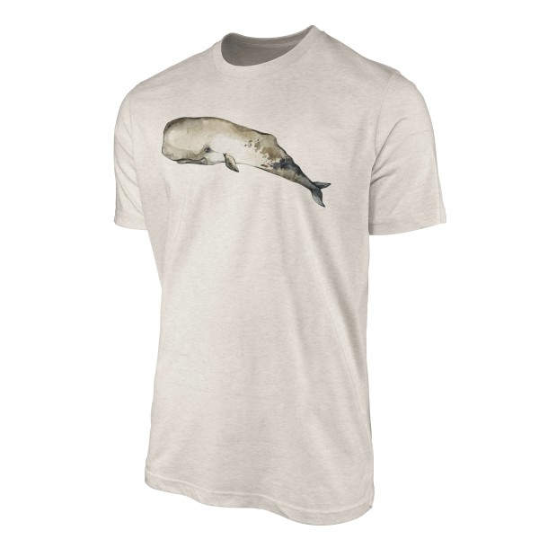 Paul Sinus Art Herren Shirt 100% gekämmte Bio-Baumwolle T-Shirt Pottwal Wasserfarben Motiv Nachhaltig Ökomode aus Bis zu 65% Rabatt