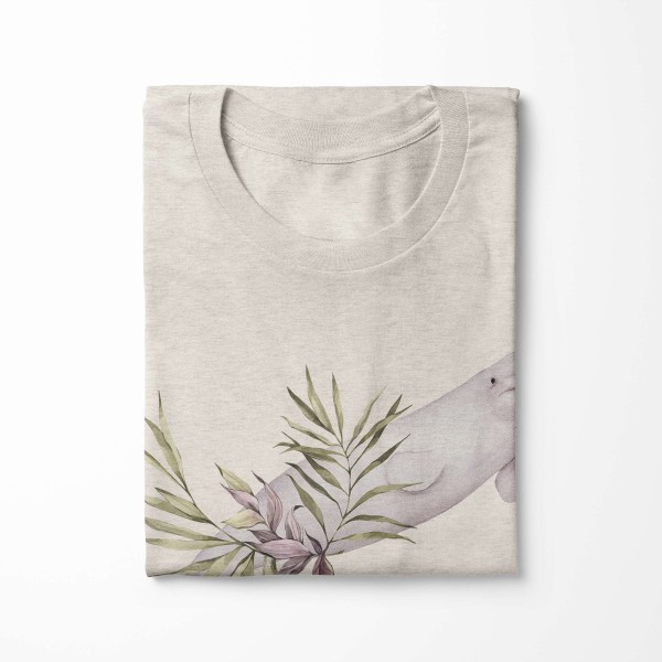 Paul Sinus Art Herren Shirt 100% gekämmte Bio-Baumwolle T-Shirt Beluga Weißwal Wasserfarben Motiv Nachhaltig Ökomo Nur für heute