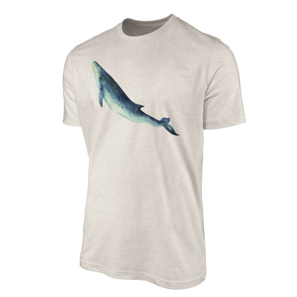 Paul Sinus Art Herren Shirt 100% gekämmte Bio-Baumwolle T-Shirt Wal Wasserfarben Motiv Nachhaltig Ökomode aus erne Vierteljährliche Förderung