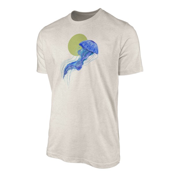 Paul Sinus Art Herren Shirt 100% gekämmte Bio-Baumwolle T-Shirt Qualle Wasserfarben Motiv Nachhaltig Ökomode aus e Bis zu 55% Rabatt