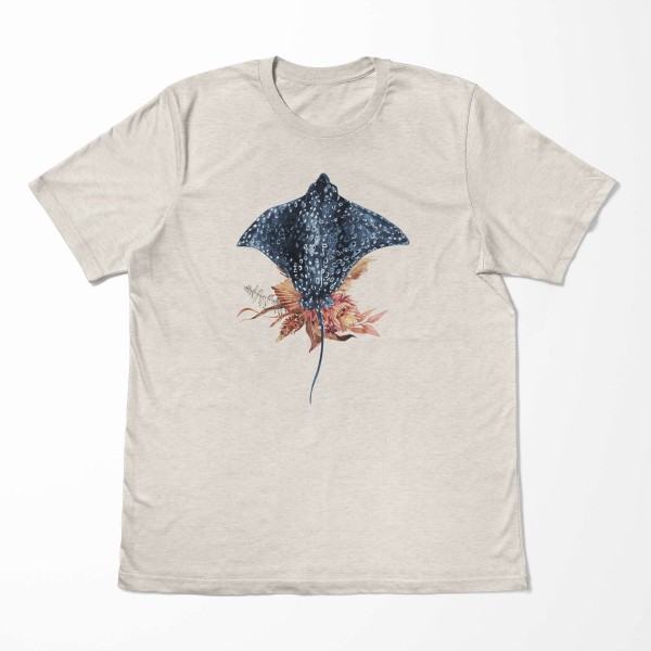 Paul Sinus Art Herren Shirt 100% gekämmte Bio-Baumwolle T-Shirt Manta Rochen Wasserfarben Motiv Nachhaltig Ökomode Nur noch ein Tag übrig