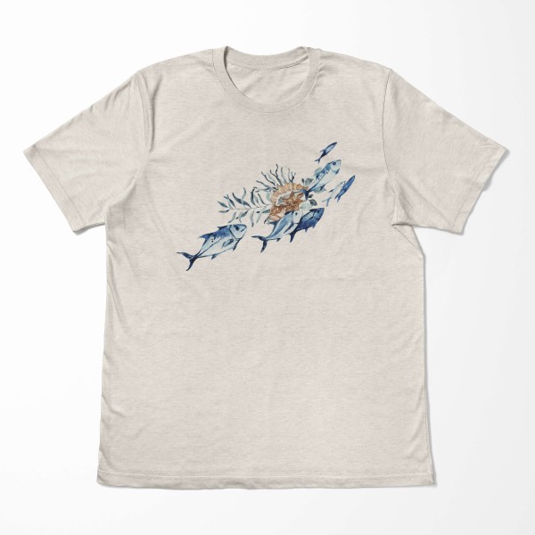 Paul Sinus Art Herren Shirt 100% gekämmte Bio-Baumwolle T-Shirt Fische Wasserfarben Motiv Nachhaltig Ökomode aus e Clearance-Verkauf