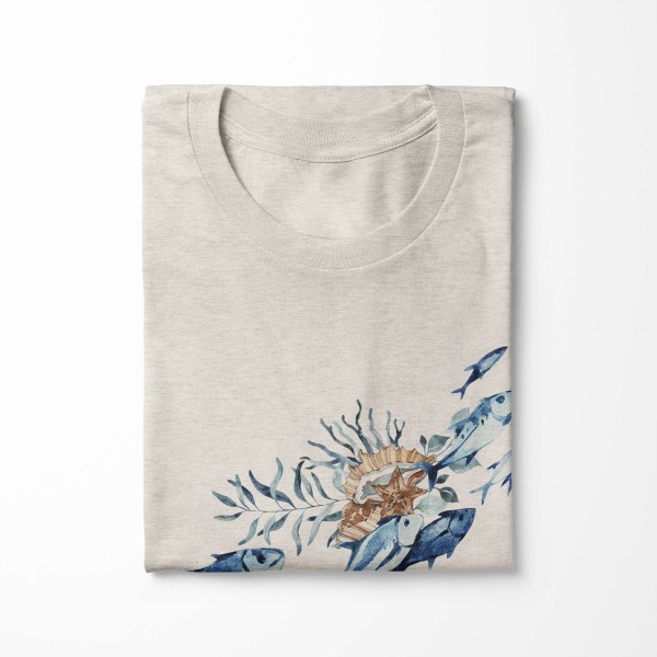Paul Sinus Art Herren Shirt 100% gekämmte Bio-Baumwolle T-Shirt Fische Wasserfarben Motiv Nachhaltig Ökomode aus e Clearance-Verkauf