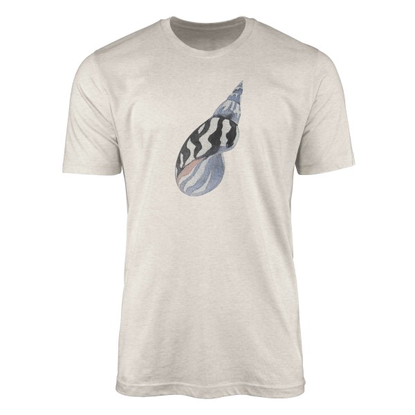 Paul Sinus Art Herren Shirt 100% gekämmte Bio-Baumwolle T-Shirt Meeresmuschel Wasserfarben Motiv Nachhaltig Ökomod