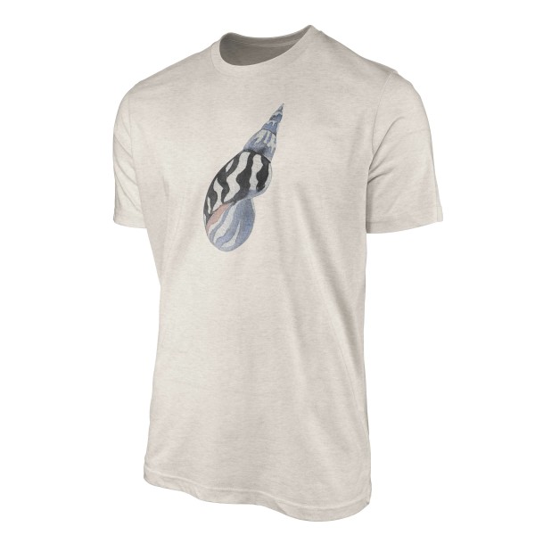 Paul Sinus Art Herren Shirt 100% gekämmte Bio-Baumwolle T-Shirt Meeresmuschel Wasserfarben Motiv Nachhaltig Ökomod Fabrikladen