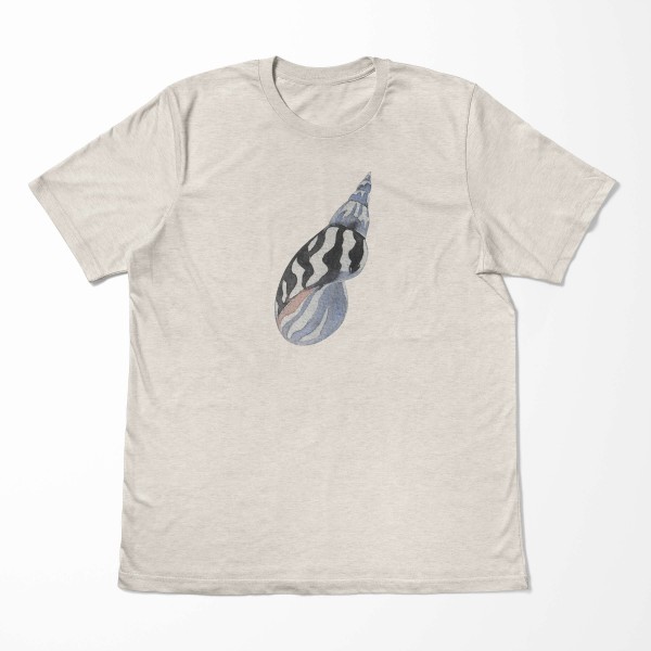 Paul Sinus Art Herren Shirt 100% gekämmte Bio-Baumwolle T-Shirt Meeresmuschel Wasserfarben Motiv Nachhaltig Ökomod Fabrikladen
