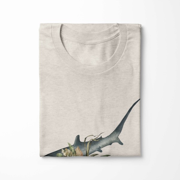Paul Sinus Art Herren Shirt 100% gekämmte Bio-Baumwolle T-Shirt Blumen Hai Wasserfarben Motiv Nachhaltig Ökomode a Speichern exportieren