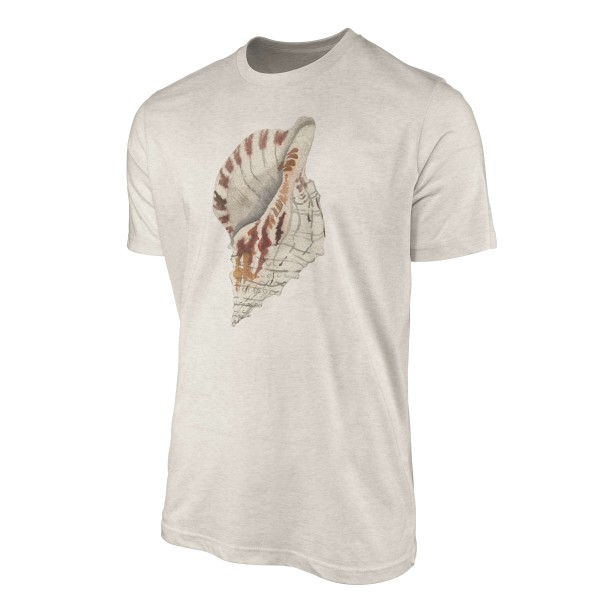 Paul Sinus Art Herren Shirt 100% gekämmte Bio-Baumwolle T-Shirt Muschel Wasserfarben Motiv Nachhaltig Ökomode aus Black Friday Preise