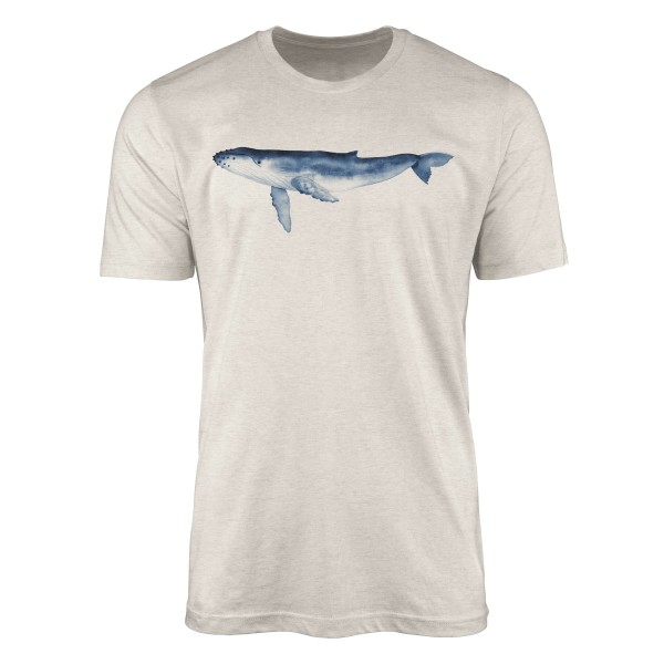 Paul Sinus Art Herren Shirt 100% gekämmte Bio-Baumwolle T-Shirt Glattwal Wasserfarben Motiv Nachhaltig Ökomode aus Im Verkauf
