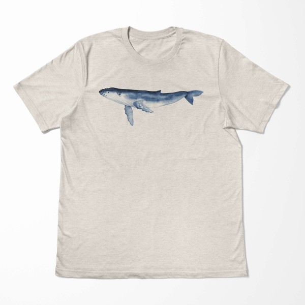 Paul Sinus Art Herren Shirt 100% gekämmte Bio-Baumwolle T-Shirt Glattwal Wasserfarben Motiv Nachhaltig Ökomode aus Im Verkauf
