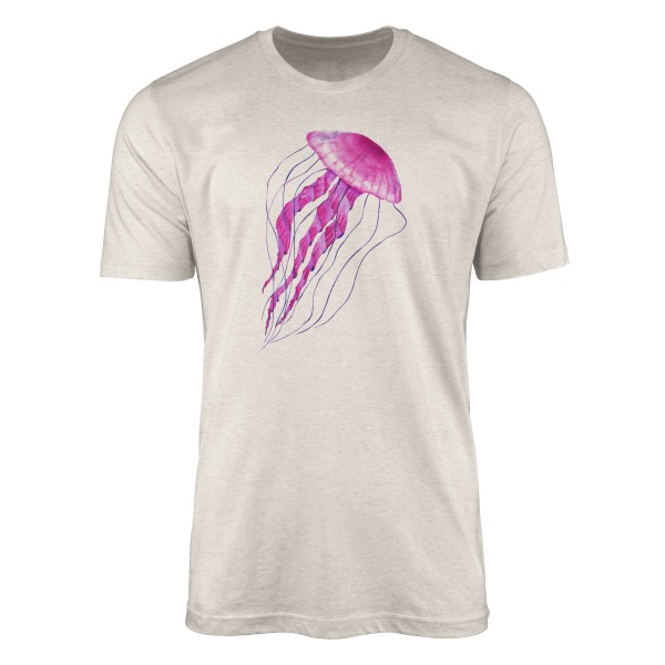 Paul Sinus Art Herren Shirt 100% gekämmte Bio-Baumwolle T-Shirt Qualle Wasserfarben Motiv Nachhaltig Ökomode aus e 50% Rabatt für begrenzte Zeit