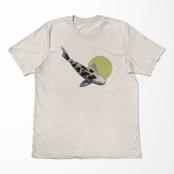 Paul Sinus Art Herren Shirt 100% gekämmte Bio-Baumwolle T-Shirt Koi Karpfen Wasserfarben Motiv Nachhaltig Ökomode Rabatte dieses Monats