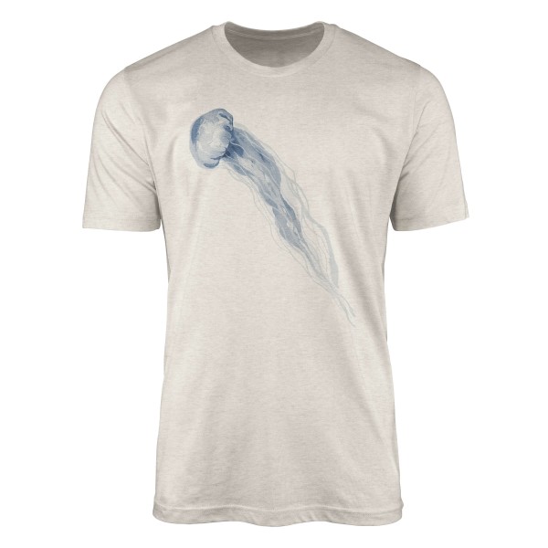 Paul Sinus Art Herren Shirt 100% gekämmte Bio-Baumwolle T-Shirt Qualle Wasserfarben Motiv Nachhaltig Ökomode aus e Online