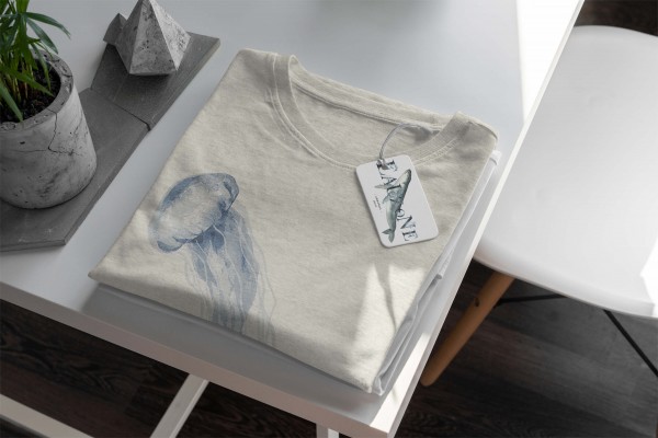 Paul Sinus Art Herren Shirt 100% gekämmte Bio-Baumwolle T-Shirt Qualle Wasserfarben Motiv Nachhaltig Ökomode aus e Online