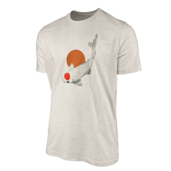 Paul Sinus Art Herren Shirt 100% gekämmte Bio-Baumwolle T-Shirt Zuchtkarpfen Koi Wasserfarben Motiv Nachhaltig Öko Outlet