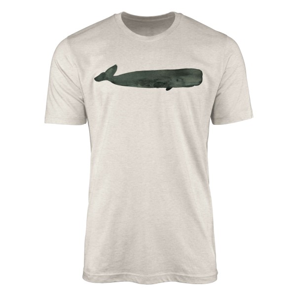Paul Sinus Art Herren Shirt 100% gekämmte Bio-Baumwolle T-Shirt Pottwal Wasserfarben Motiv Nachhaltig Ökomode aus Angebote