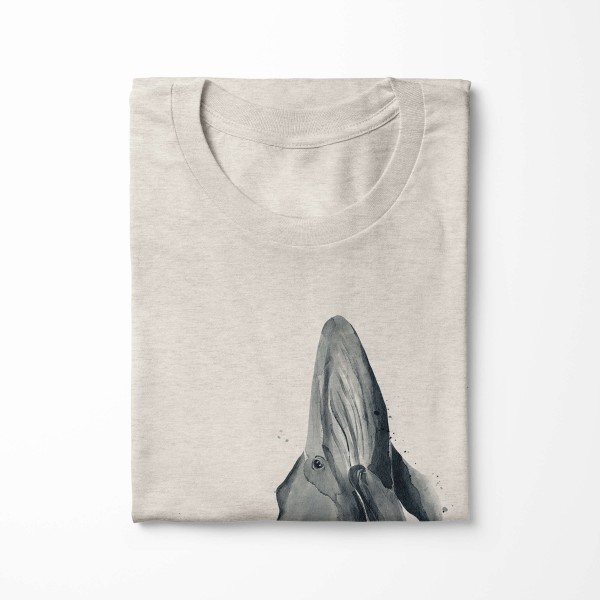 Paul Sinus Art Herren Shirt 100% gekämmte Bio-Baumwolle T-Shirt Buckelwal Wasserfarben Motiv Nachhaltig Ökomode au im Angebot