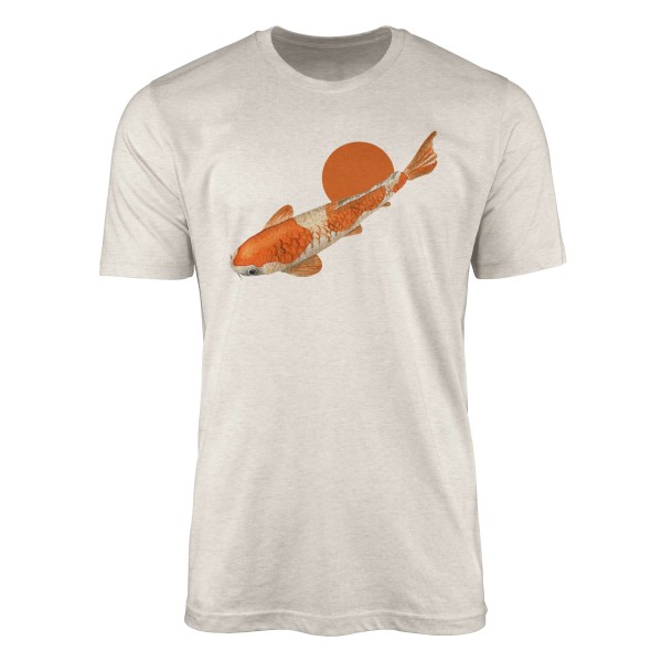 Paul Sinus Art Herren Shirt 100% gekämmte Bio-Baumwolle T-Shirt Koi Zuchtkarpfen Wasserfarben Motiv Nachhaltig Öko