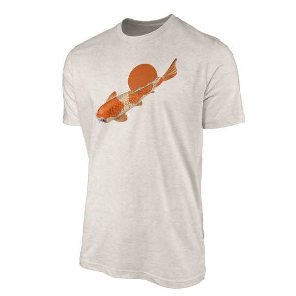 Paul Sinus Art Herren Shirt 100% gekämmte Bio-Baumwolle T-Shirt Koi Zuchtkarpfen Wasserfarben Motiv Nachhaltig Öko Günstiger Verkauf
