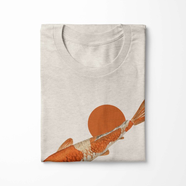 Paul Sinus Art Herren Shirt 100% gekämmte Bio-Baumwolle T-Shirt Koi Zuchtkarpfen Wasserfarben Motiv Nachhaltig Öko Günstiger Verkauf