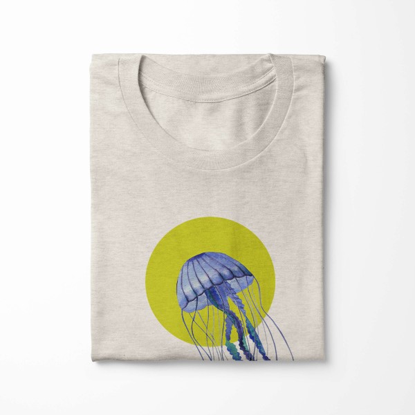 Paul Sinus Art Herren Shirt 100% gekämmte Bio-Baumwolle T-Shirt Qualle Wasserfarben Motiv Nachhaltig Ökomode aus e Blitzverkäufe