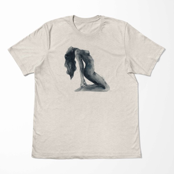 Paul Sinus Art Herren Shirt 100% gekämmte Bio-Baumwolle T-Shirt Akt Aquarell junge Frau Motiv Nachhaltig Ökomode a Fabrik Onlineshop
