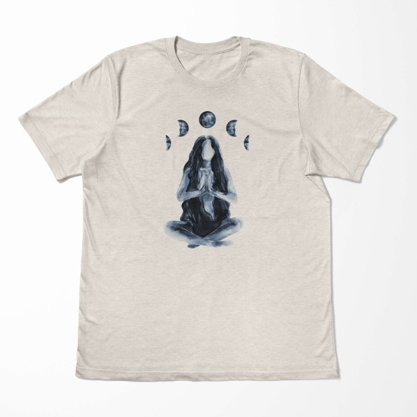 Paul Sinus Art Herren Shirt 100% gekämmte Bio-Baumwolle T-Shirt Mondzyklus Aquarell junge Frau Motiv Nachhaltig Ök Rabatt