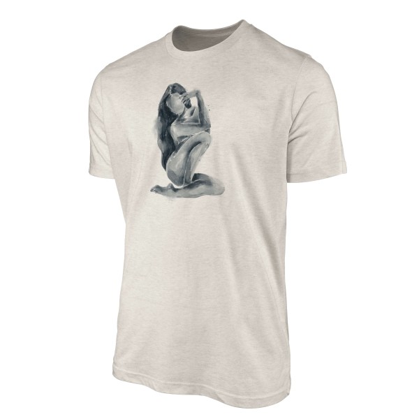 Paul Sinus Art Herren Shirt 100% gekämmte Bio-Baumwolle T-Shirt Wasserfarben schöne Frau Motiv Nachhaltig Ökomode Günstig kaufen