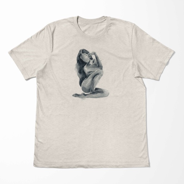 Paul Sinus Art Herren Shirt 100% gekämmte Bio-Baumwolle T-Shirt Wasserfarben schöne Frau Motiv Nachhaltig Ökomode Günstig kaufen