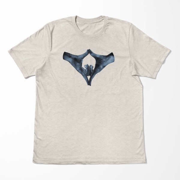 Paul Sinus Art Herren Shirt 100% gekämmte Bio-Baumwolle T-Shirt Wasserfarben Hände Motiv Nachhaltig Ökomode aus er Versandkostenfrei