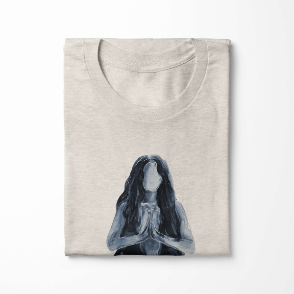 Paul Sinus Art Herren Shirt 100% gekämmte Bio-Baumwolle T-Shirt Aquarell junge Frau Motiv Nachhaltig Ökomode aus e Großer Ausverkauf