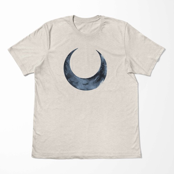 Paul Sinus Art Herren Shirt 100% gekämmte Bio-Baumwolle T-Shirt Wasserfarben Halbmond Motiv Nachhaltig Ökomode aus Flash Sale