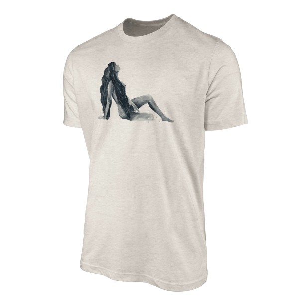 Paul Sinus Art Herren Shirt 100% gekämmte Bio-Baumwolle T-Shirt Wasserfarben hübsche Frau Motiv Nachhaltig Ökomode Online Shopping