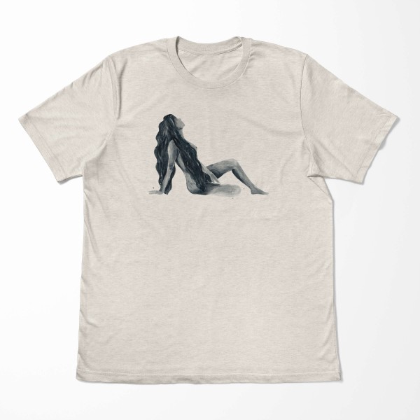 Paul Sinus Art Herren Shirt 100% gekämmte Bio-Baumwolle T-Shirt Wasserfarben hübsche Frau Motiv Nachhaltig Ökomode Online Shopping