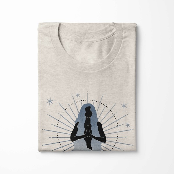 Paul Sinus Art Herren Shirt 100% gekämmte Bio-Baumwolle T-Shirt Mondzyklus junge Frau Motiv Nachhaltig Ökomode aus Exklusivangebot