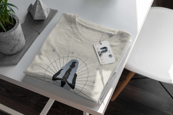 Paul Sinus Art Herren Shirt 100% gekämmte Bio-Baumwolle T-Shirt Mondzyklus junge Frau Motiv Nachhaltig Ökomode aus Exklusivangebot