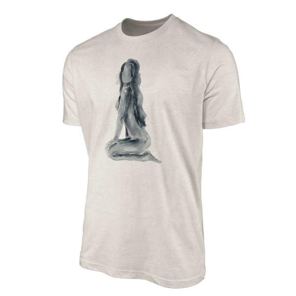 Paul Sinus Art Herren Shirt 100% gekämmte Bio-Baumwolle T-Shirt Aquarell junge Frau Motiv Nachhaltig Ökomode aus e Saisonschlussverkauf