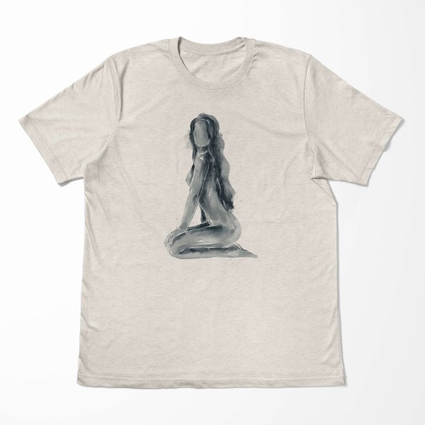 Paul Sinus Art Herren Shirt 100% gekämmte Bio-Baumwolle T-Shirt Aquarell junge Frau Motiv Nachhaltig Ökomode aus e Saisonschlussverkauf