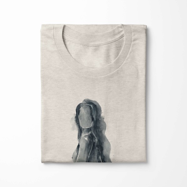 Paul Sinus Art Herren Shirt 100% gekämmte Bio-Baumwolle T-Shirt Aquarell junge Frau Motiv Nachhaltig Ökomode aus e Saisonschlussverkauf