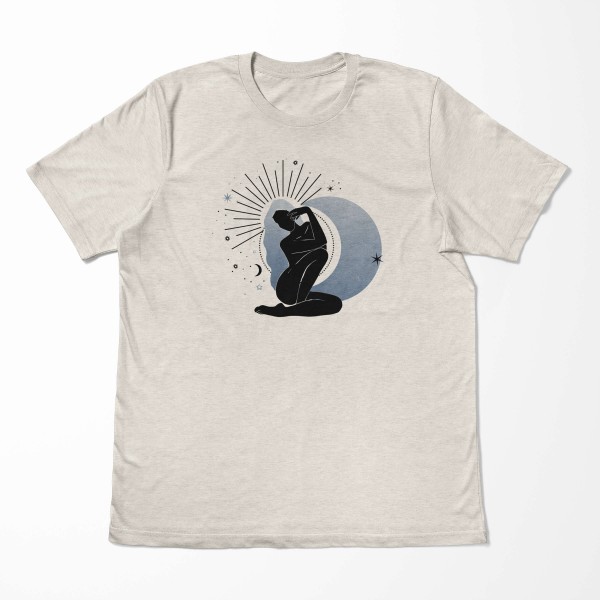 Paul Sinus Art Herren Shirt 100% gekämmte Bio-Baumwolle T-Shirt Astrologie Mondenergie Motiv Nachhaltig Ökomode au Black Friday