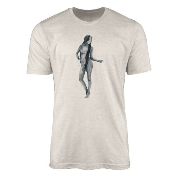 Paul Sinus Art Herren Shirt 100% gekämmte Bio-Baumwolle T-Shirt Wasserfarben schöne Frau Motiv Nachhaltig Ökomode