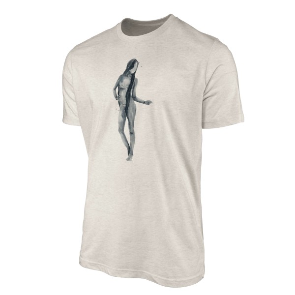 Paul Sinus Art Herren Shirt 100% gekämmte Bio-Baumwolle T-Shirt Wasserfarben schöne Frau Motiv Nachhaltig Ökomode Cyber Monday