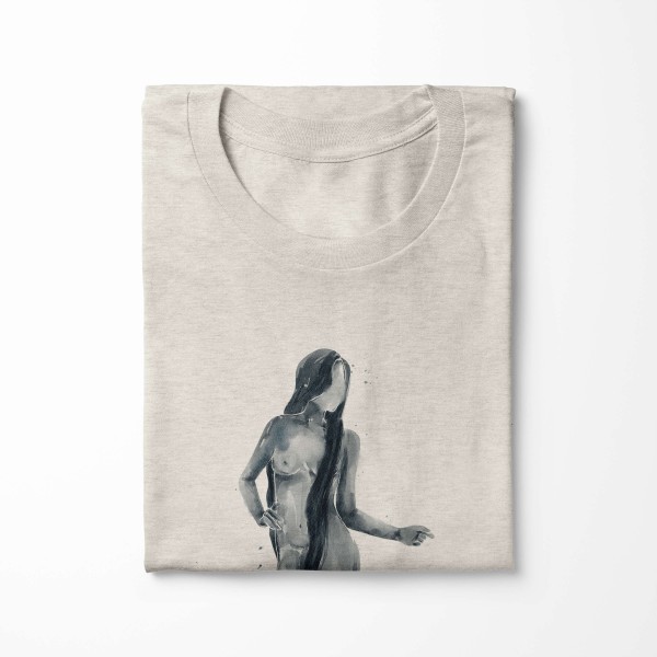 Paul Sinus Art Herren Shirt 100% gekämmte Bio-Baumwolle T-Shirt Wasserfarben schöne Frau Motiv Nachhaltig Ökomode Cyber Monday