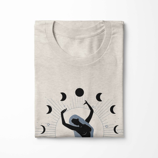 Paul Sinus Art Herren Shirt 100% gekämmte Bio-Baumwolle T-Shirt Mondzyklus schöne Frau Motiv Nachhaltig Ökomode au Osterangebot