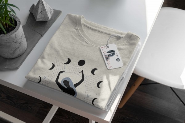 Paul Sinus Art Herren Shirt 100% gekämmte Bio-Baumwolle T-Shirt Mondzyklus schöne Frau Motiv Nachhaltig Ökomode au Osterangebot