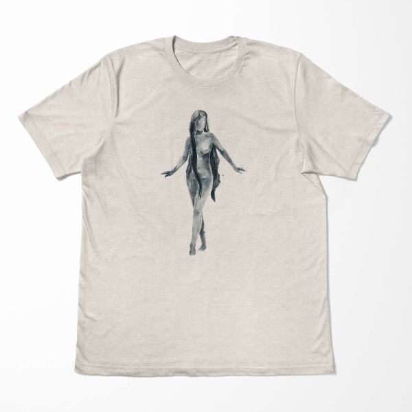 Paul Sinus Art Herren Shirt 100% gekämmte Bio-Baumwolle T-Shirt Wasserfarben schöne Frau Motiv Nachhaltig Ökomode Vatertagsangebot