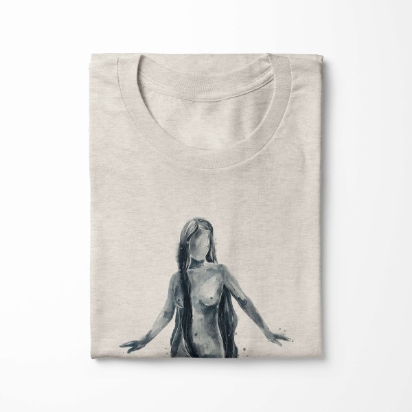 Paul Sinus Art Herren Shirt 100% gekämmte Bio-Baumwolle T-Shirt Wasserfarben schöne Frau Motiv Nachhaltig Ökomode Vatertagsangebot