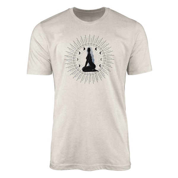 Paul Sinus Art Herren Shirt 100% gekämmte Bio-Baumwolle T-Shirt junge Frau Mondzyklus Astrologie Motiv Nachhaltig Valentinstagsangebot
