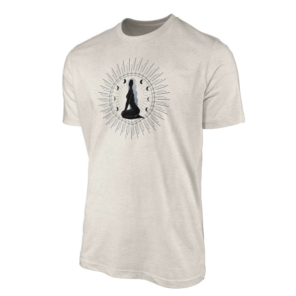 Paul Sinus Art Herren Shirt 100% gekämmte Bio-Baumwolle T-Shirt junge Frau Mondzyklus Astrologie Motiv Nachhaltig Valentinstagsangebot